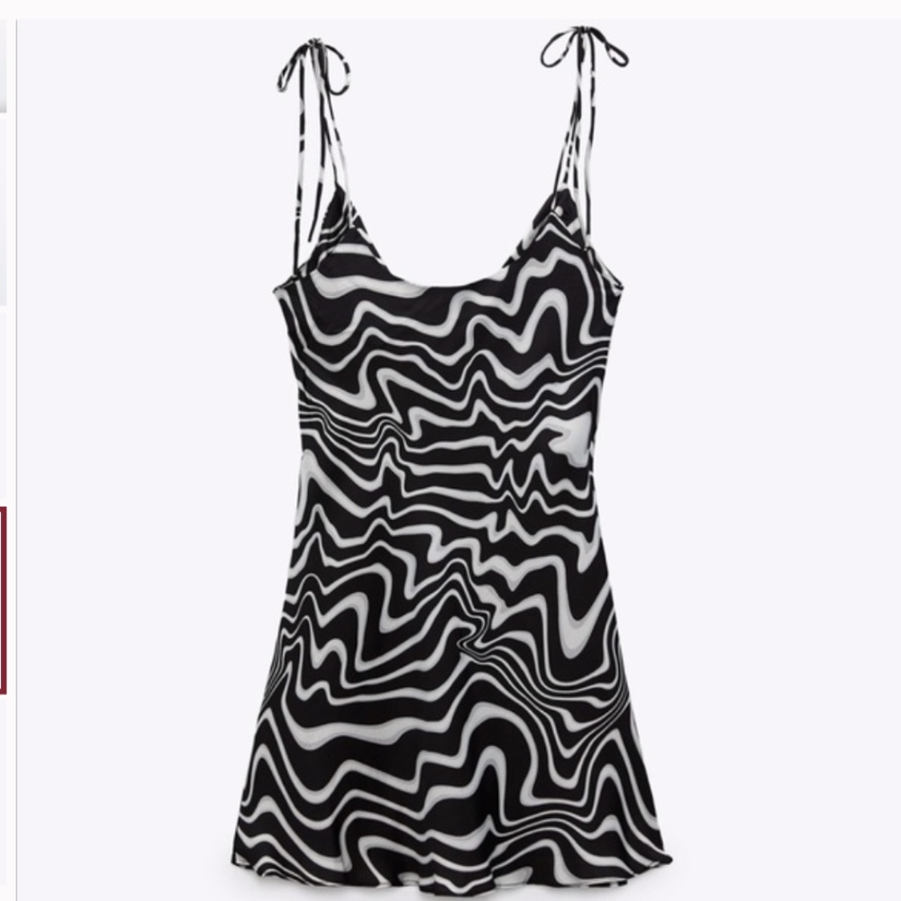 Zara Black and White Print Mini Dress